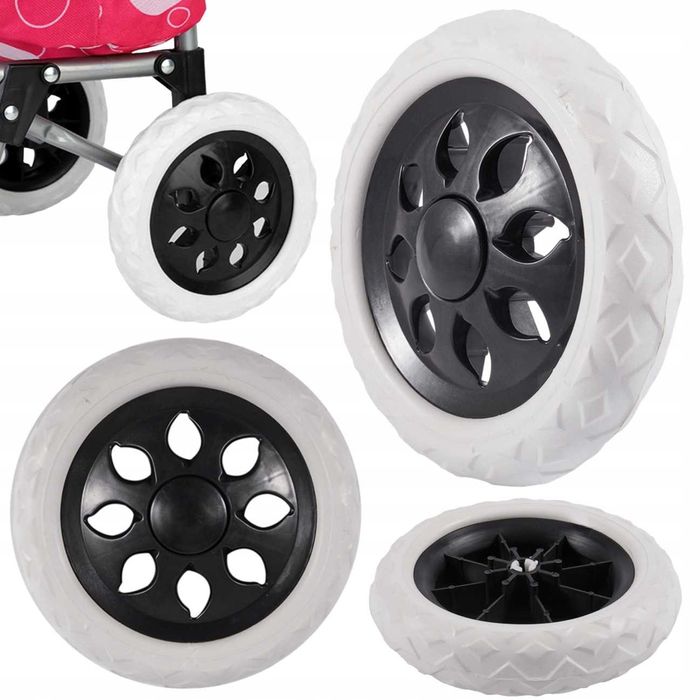 2 x KÓŁKO DO WÓZKA NA ZAKUPY Torby 2 sztuki Komplet 16cm Uniwersalne