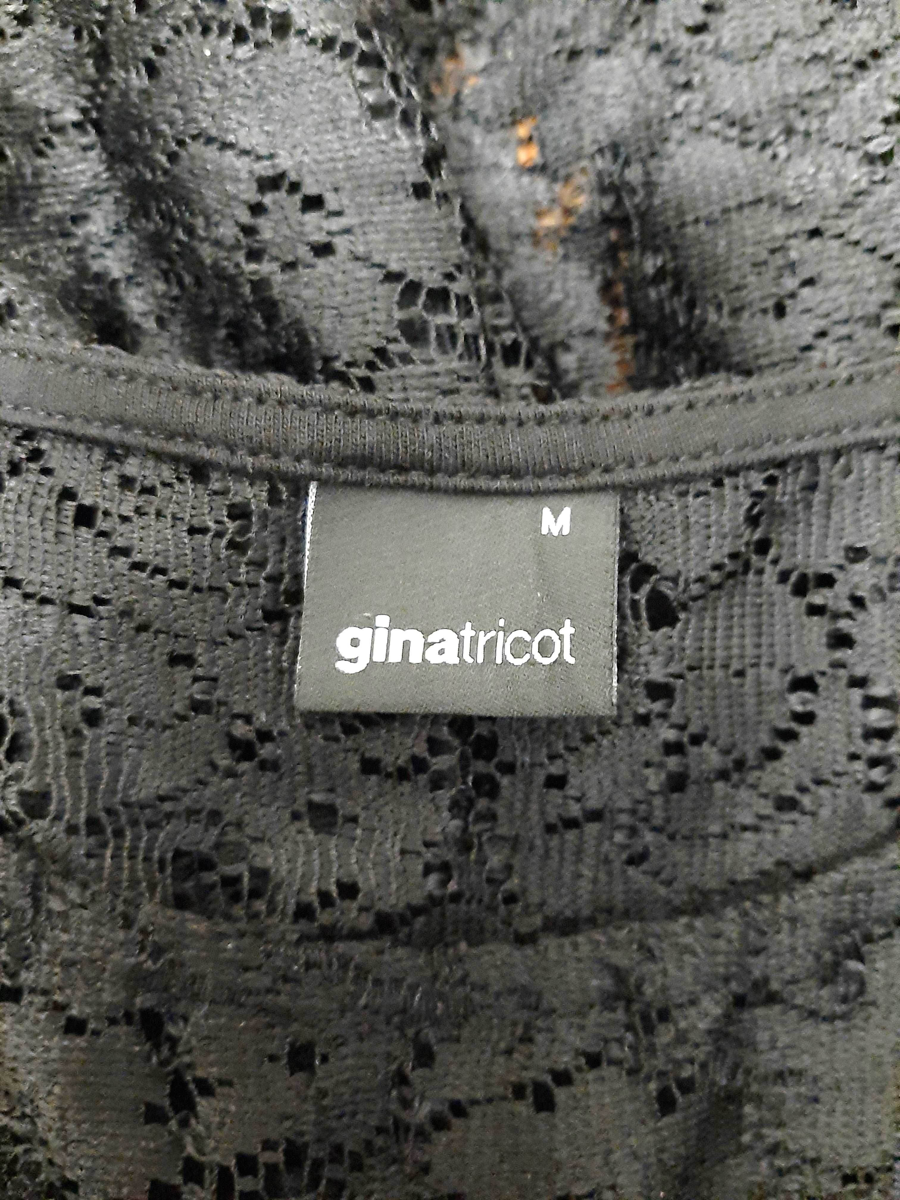 Gina брендова блузка чорна гіпюрова з баскою на дівчинку 13-17 років