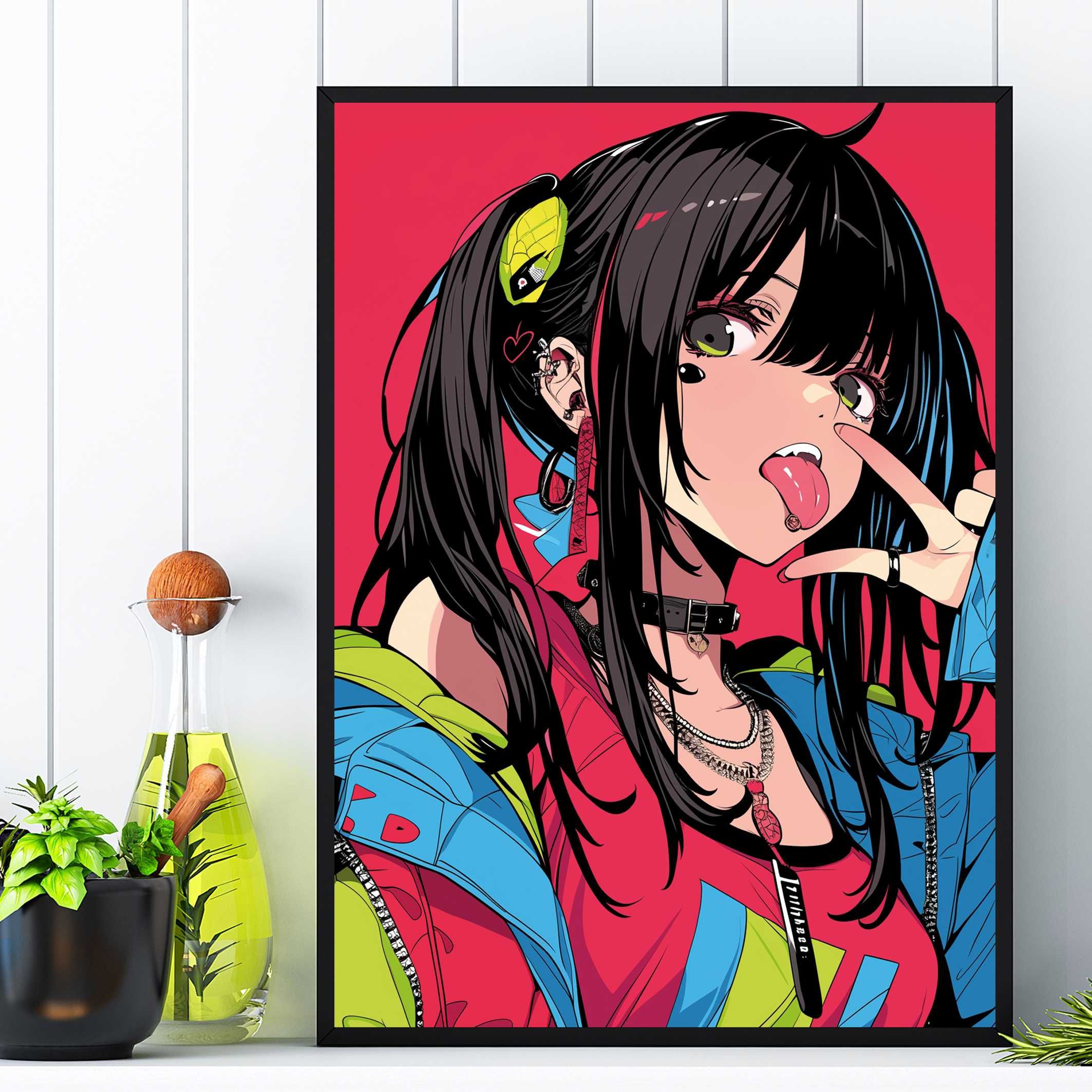 plakat anime manga japoński styl, plakat postać anime styl manga