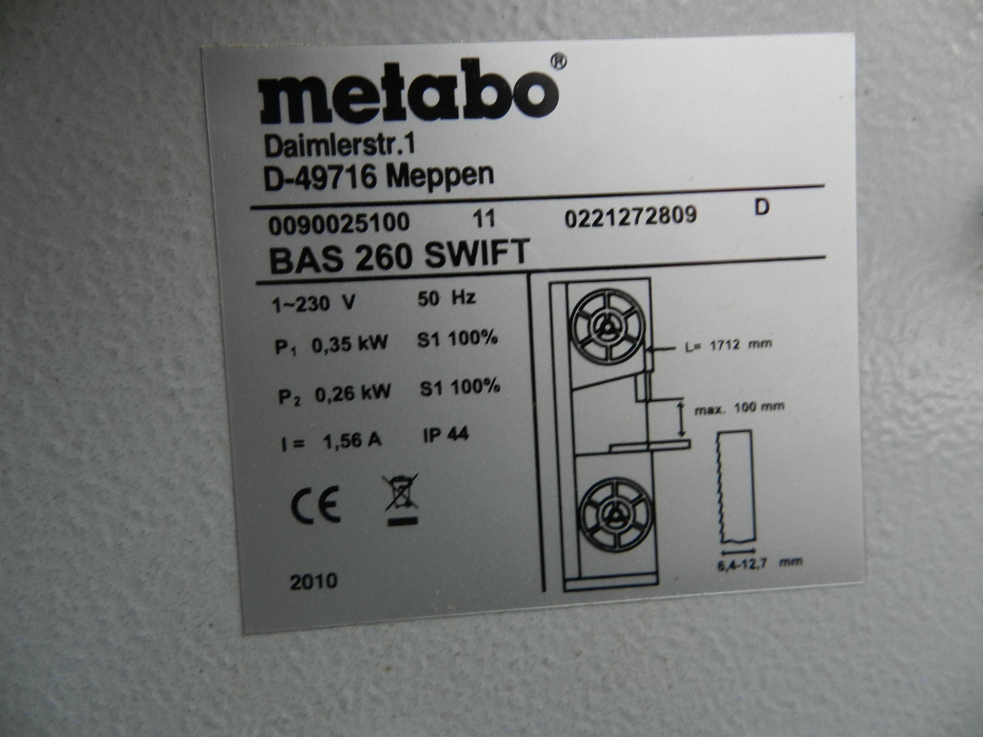 Piła wrzosowa Metabo BAS 260 Swift