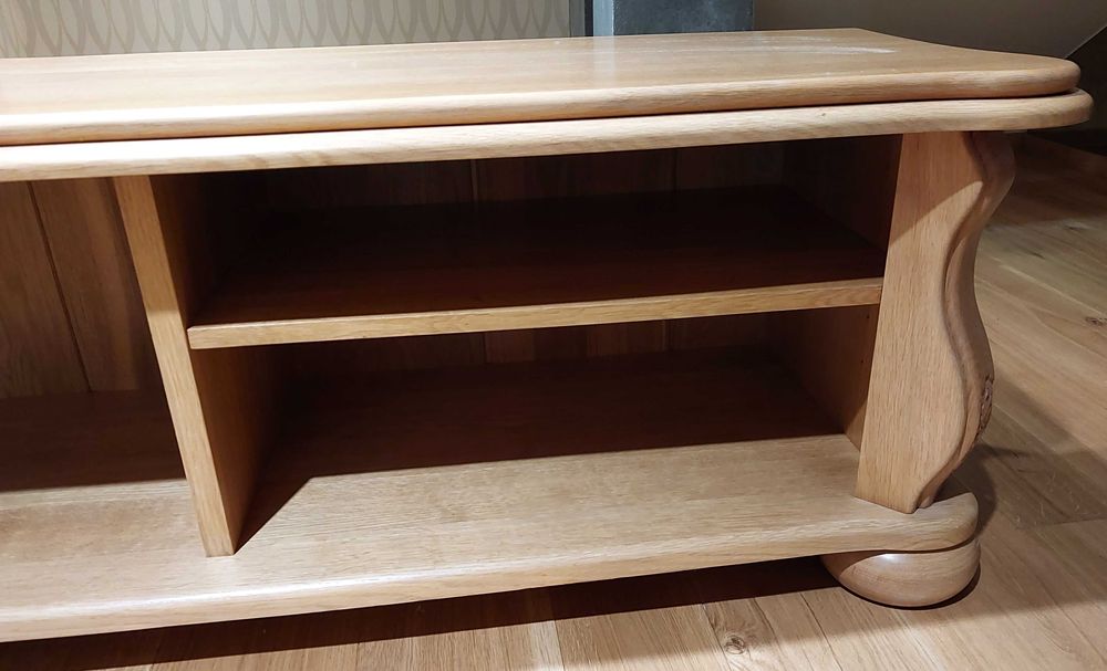 Szafka pod Telewizor Kler używana lity dąb naturalny lakier bezbarwny