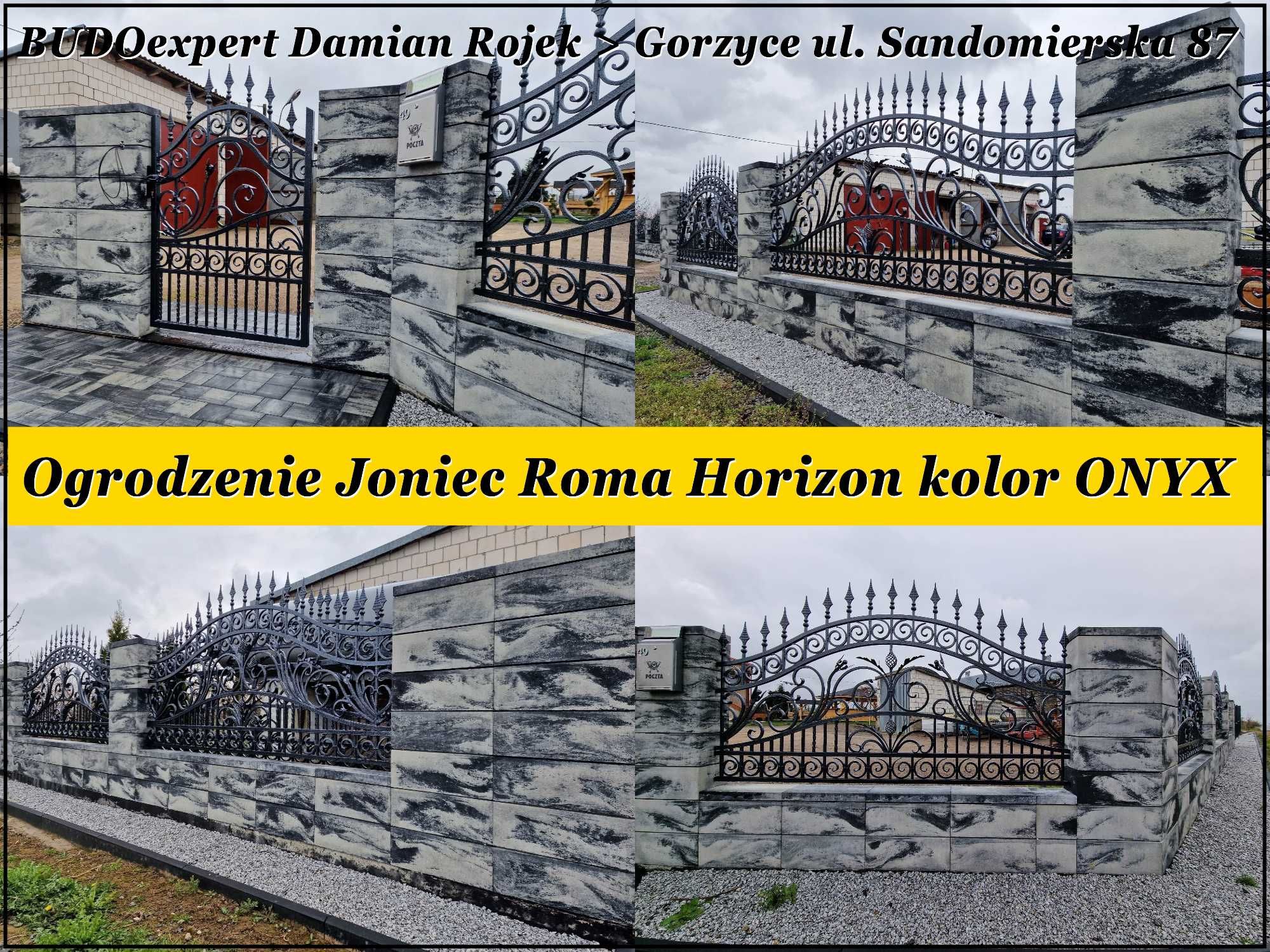 Bloczek pustak na ogrodzenie Joniec ROMA Horizon ONYX MARENGO