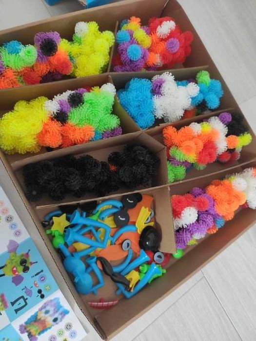 Rzepy czepy kreatywne typu Bunchems dla dzieci - duży zestaw !