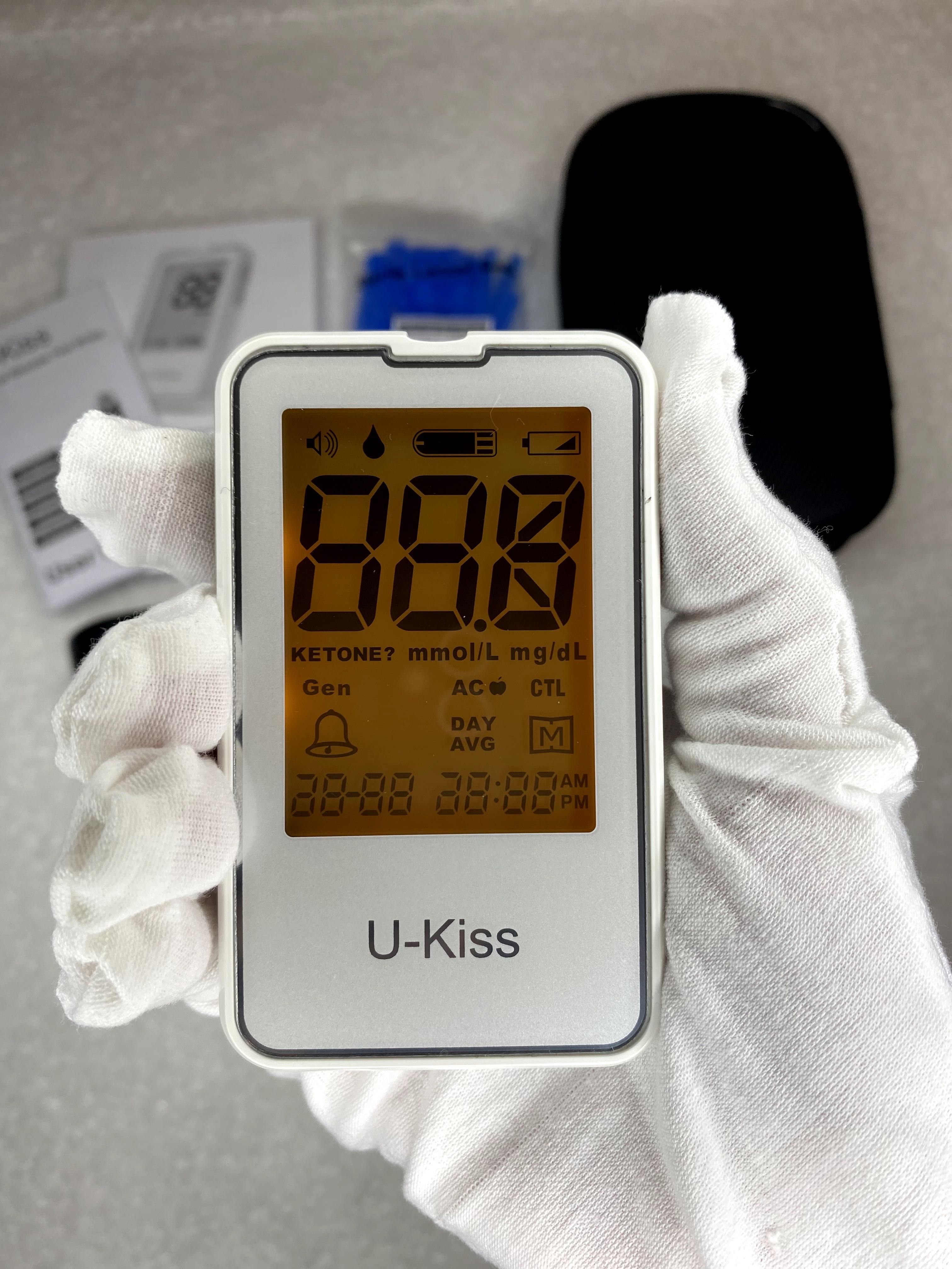 Глюкометр U-Kiss з 50 смужками, 50 ланцетами та пристроєм для збору