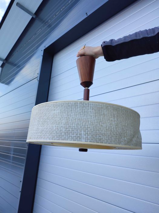 Tekowa Lampa - żyrandol - Teak - vintage - design