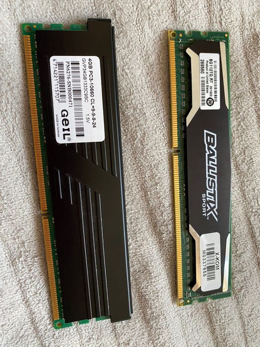 Pamięć ram do komputera 2×4GB DDR3