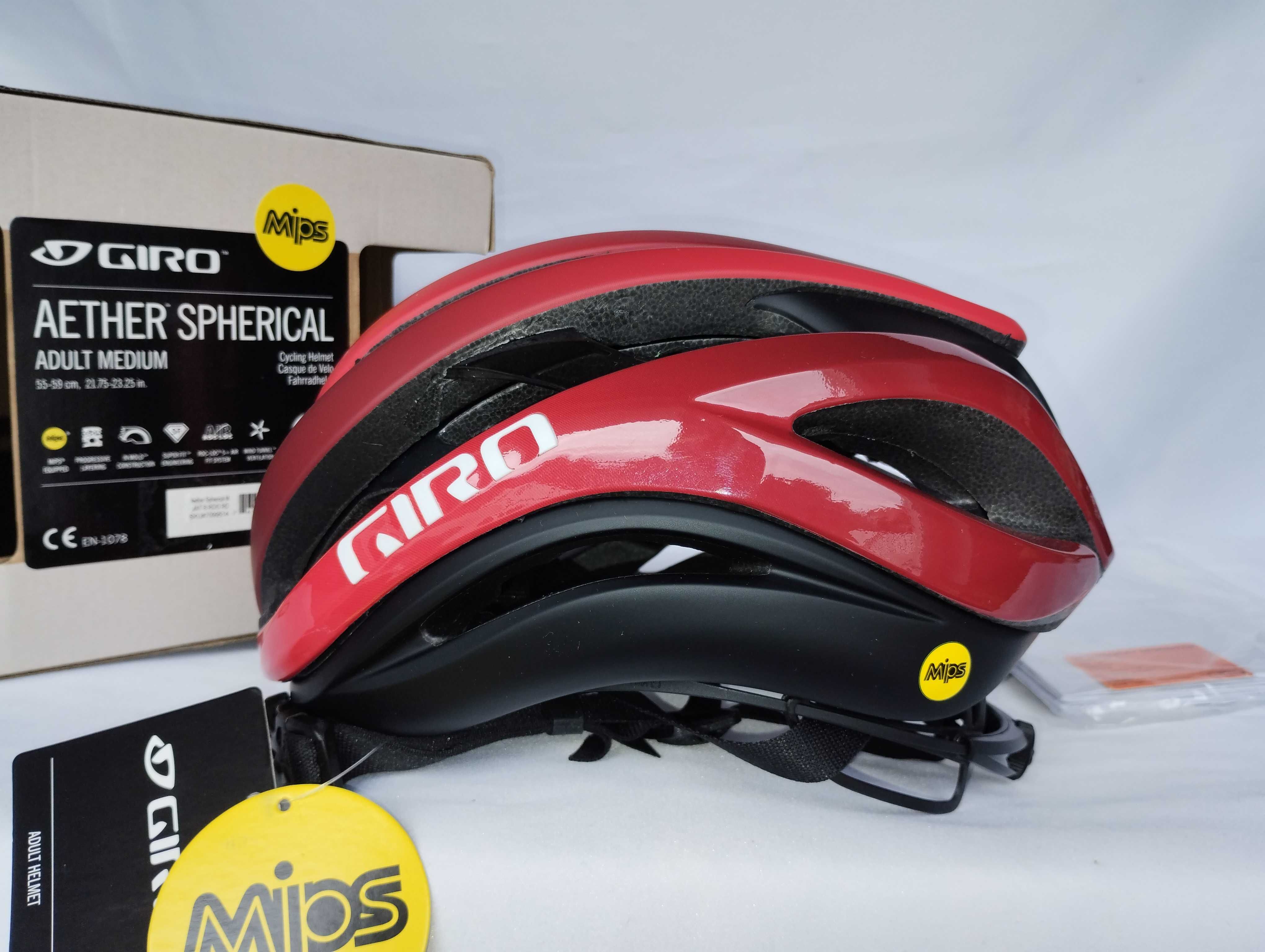 Kask rowerowy Giro Aether Spherical Mips Bright Red Dark M 55-59cm