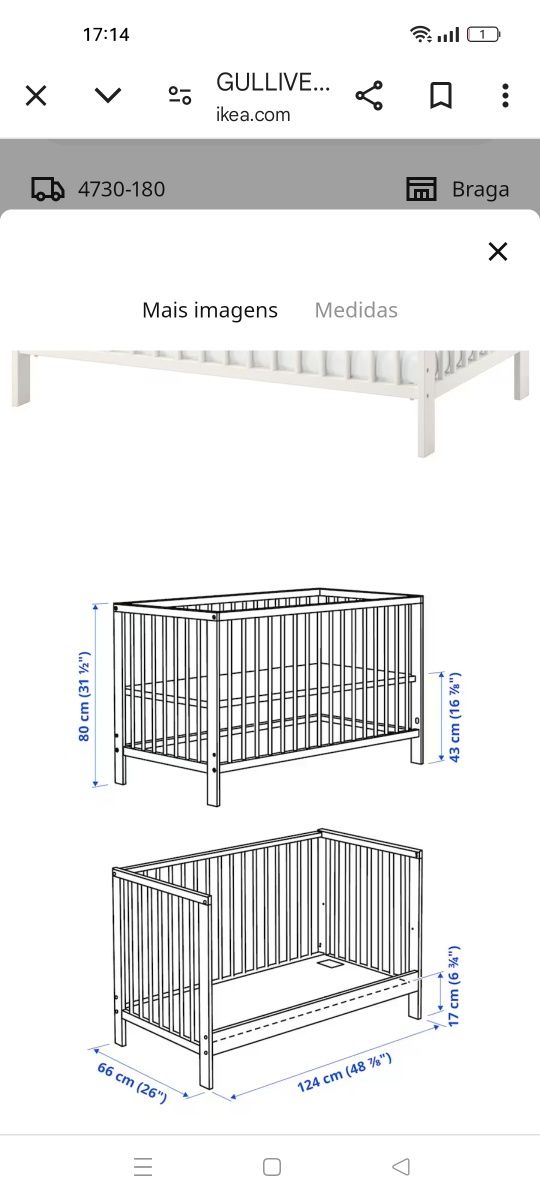 Cama de bebe com colchão