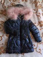 Куртка зимова на дівчинку пальто пуховик 98-104