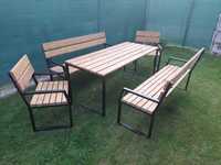 Meble ogrodowe - (stół, 2 ławki, 2 krzesła) - wysyłka za pobraniem