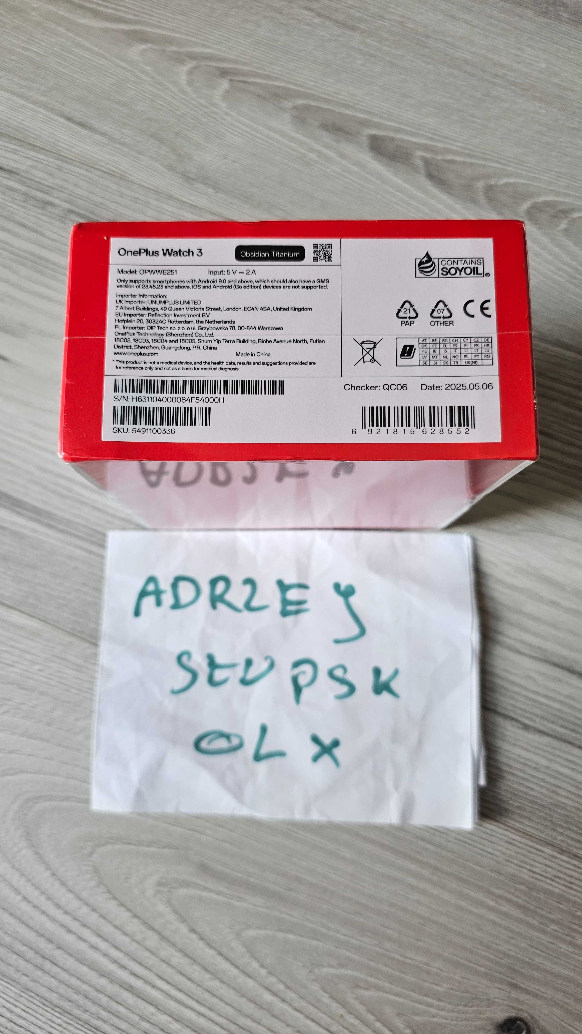 OnePlus Watch 3 oryginalny nowy zafoliowany i zaplombowany Polski