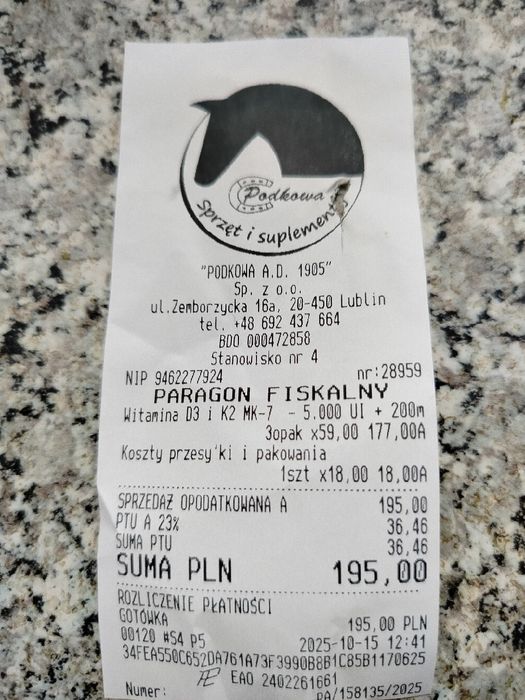 Witamina D3+k2mk7 Podkowa