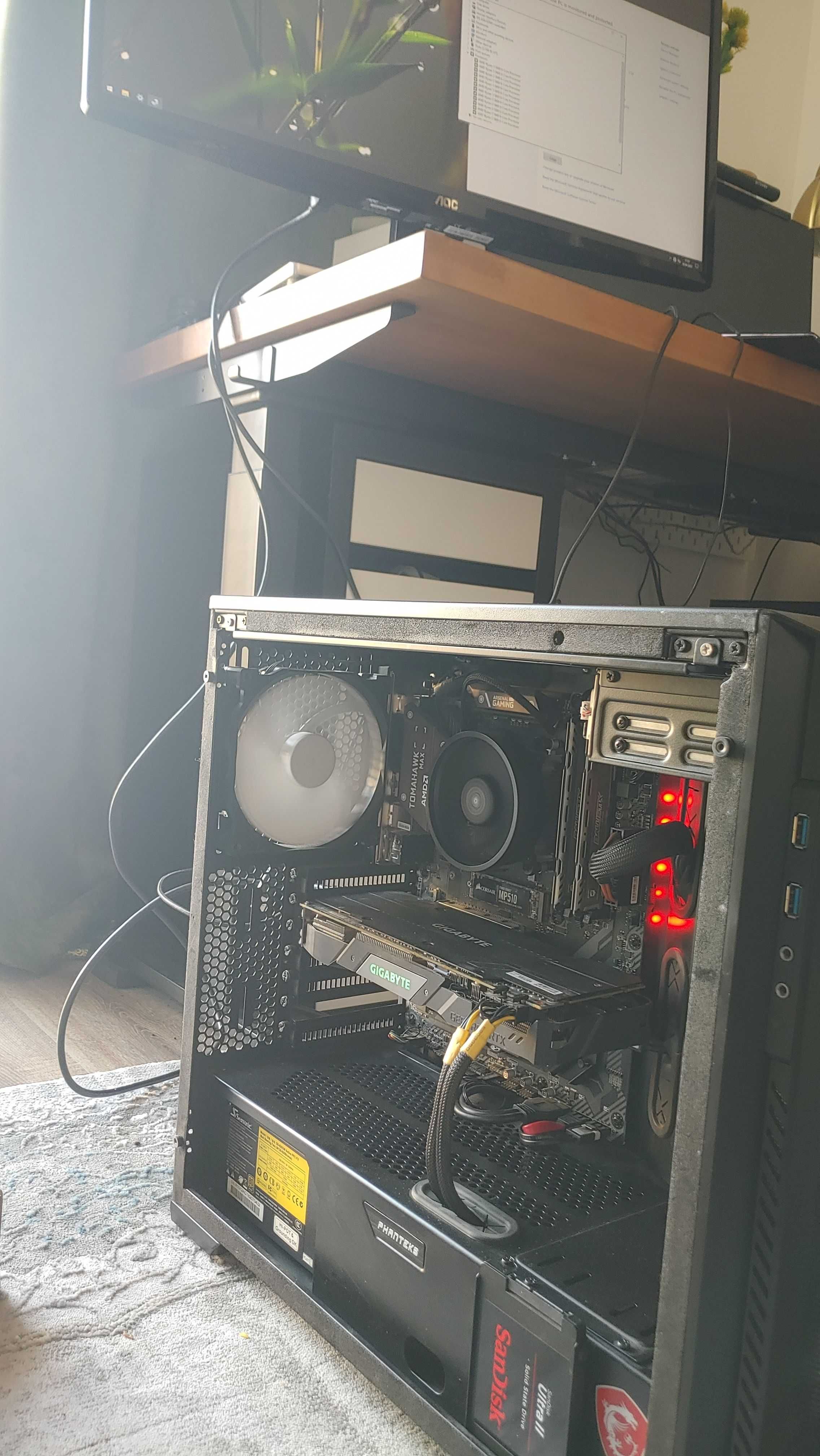 Zestaw komputerowy AMD Ryzen 5600 RTX 2060S komputer do gier / Monitor