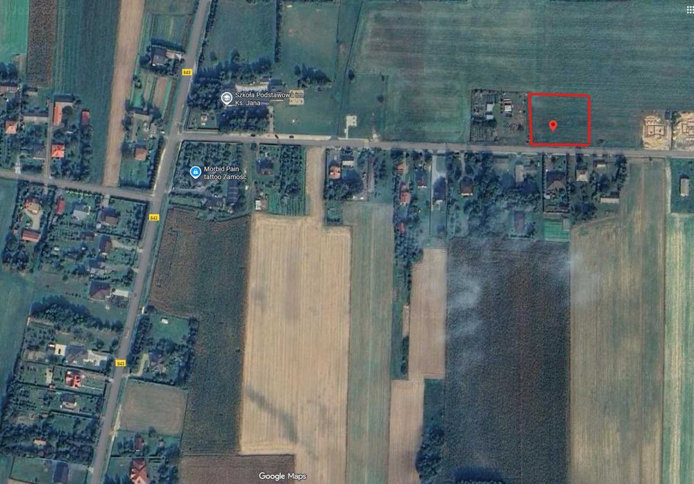 Działka 11a - asfalt - szkoła - sklepy - Zamość - Borowina Sitaniecka