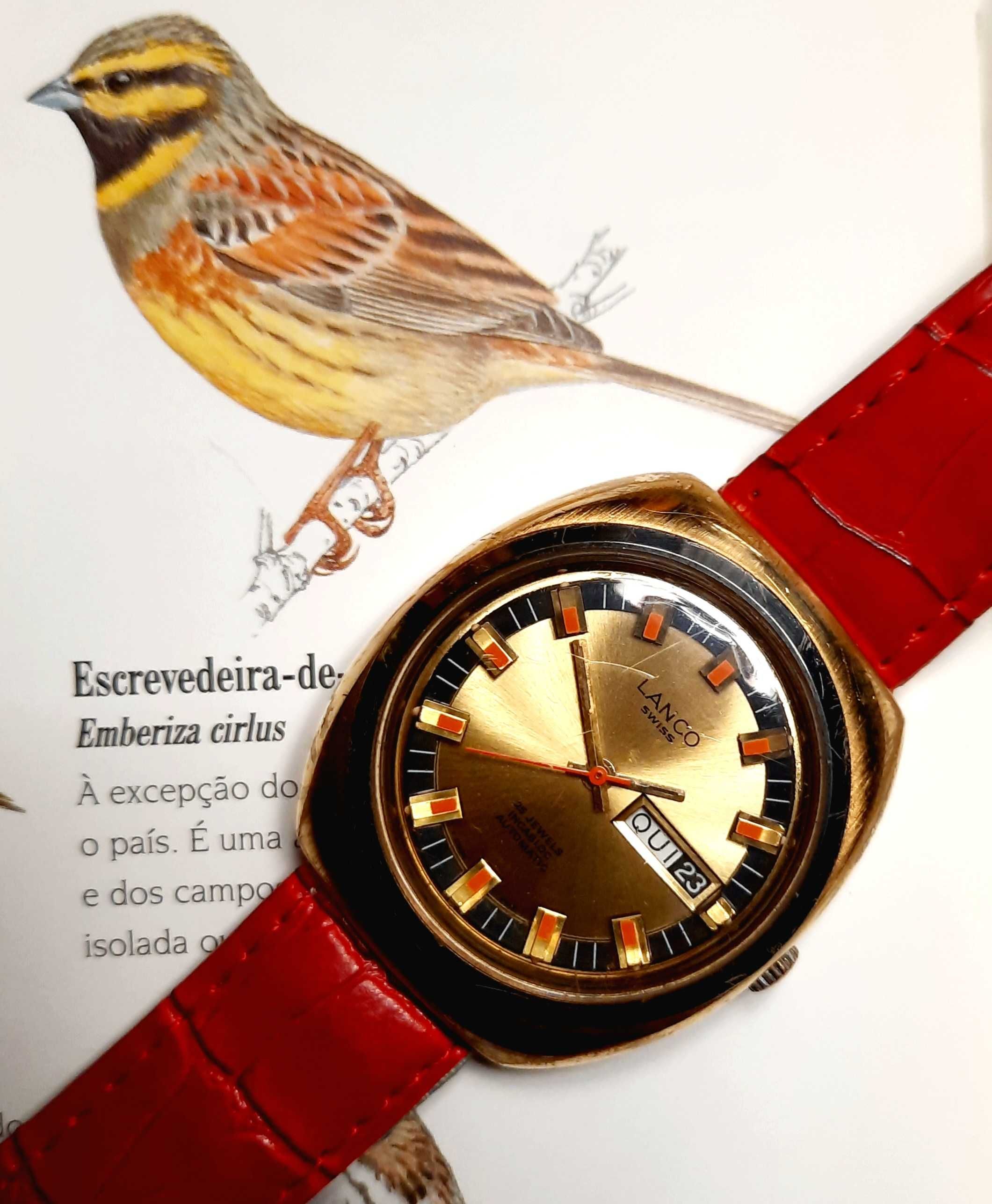 Relógio Lanco automático 36605 (calibre Tissot) plaqueado a ouro.