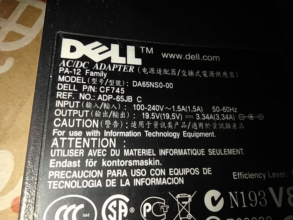Блок питания Dell DA65NS0-00 — 19V, 3.34A