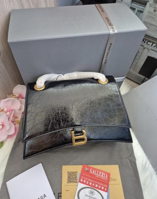 Сумка чорна 25 см шкіра