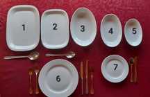 Pratos, talheres e travessas