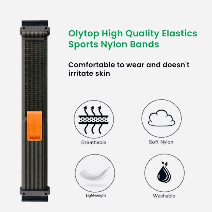 Ремінець нейлоновий QuickFit 22mm 26mm липучка на Гармін