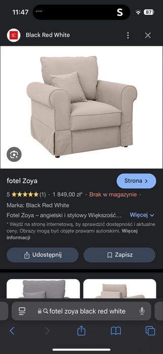 Fotel Zoya w stylu angielskim, stan bardzo dobry
