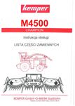 Instrukcja obsługi , katalog części 4500 KEMPER M4500