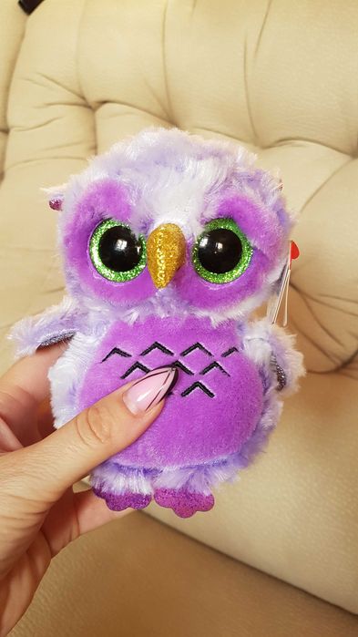 TY Beanie Boos глазастик сиреневая сова OWLIVIA 15 см