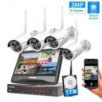 Sistema Video Vigilância 4 Cameras * Monitor Incluído * WiFi * FULL HD