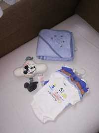 Zestaw - 5 x body, ręcznik, grająca zabawka, niemowlak, 56