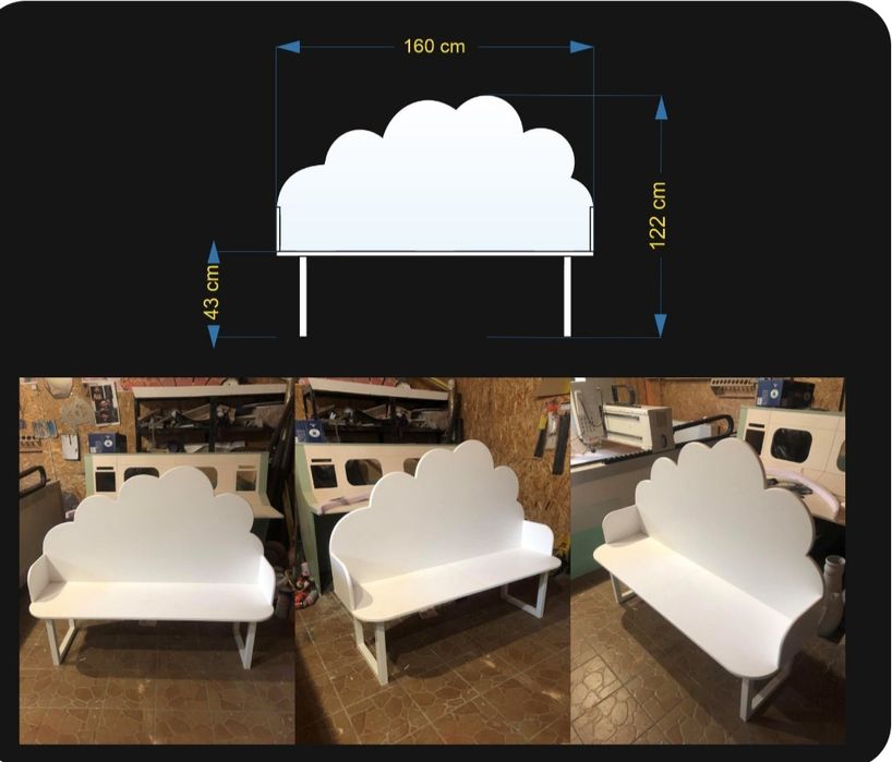 Ławka chmurką 160 x 122