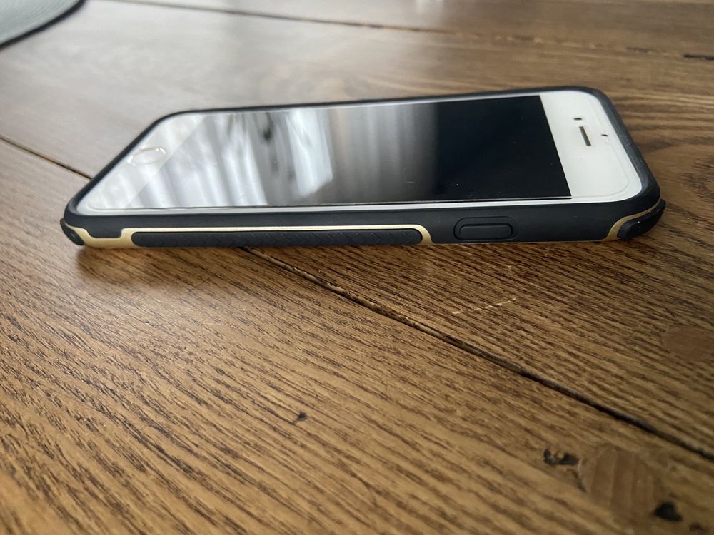 Etui iPhone 7/8 czarno-złote + transapertne przezroczyste