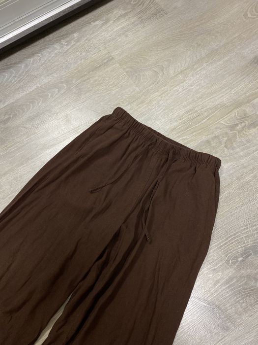 Штани на основі льону з еластичним поясом