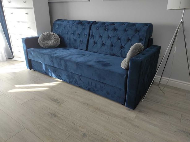 MOŻLIWE RATY sofa rozkładana pikowana Glamour kanapa łóżko 140x200