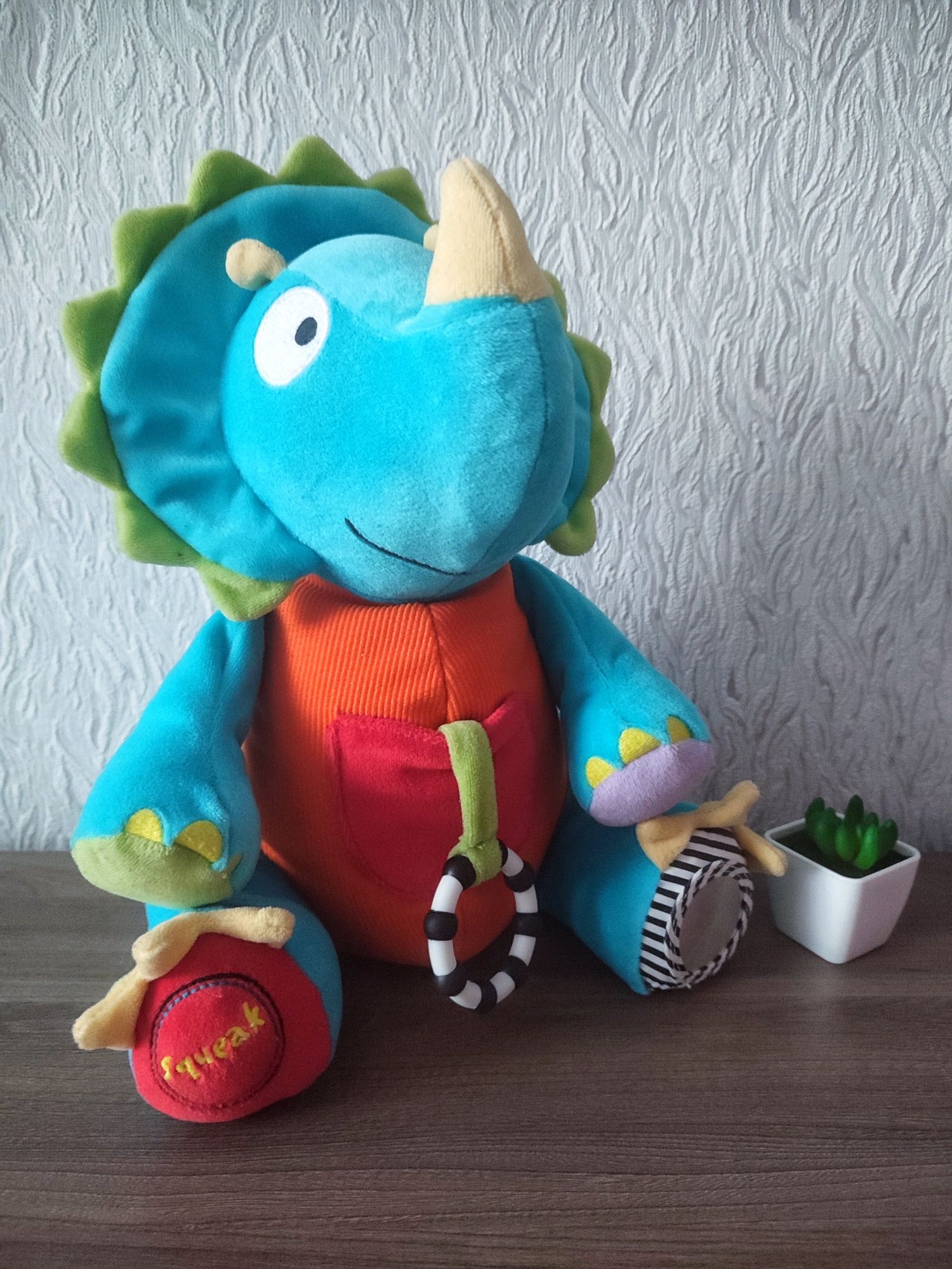 Динозавр дінозавр M&S мягкая игрушка погремушка м'яка іграшка