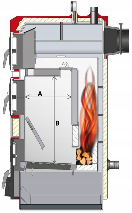 Kocioł Na drewno węgiel 18 kw do 180 m2 Dostawa0Zł Nadmuch Ruszt wodny