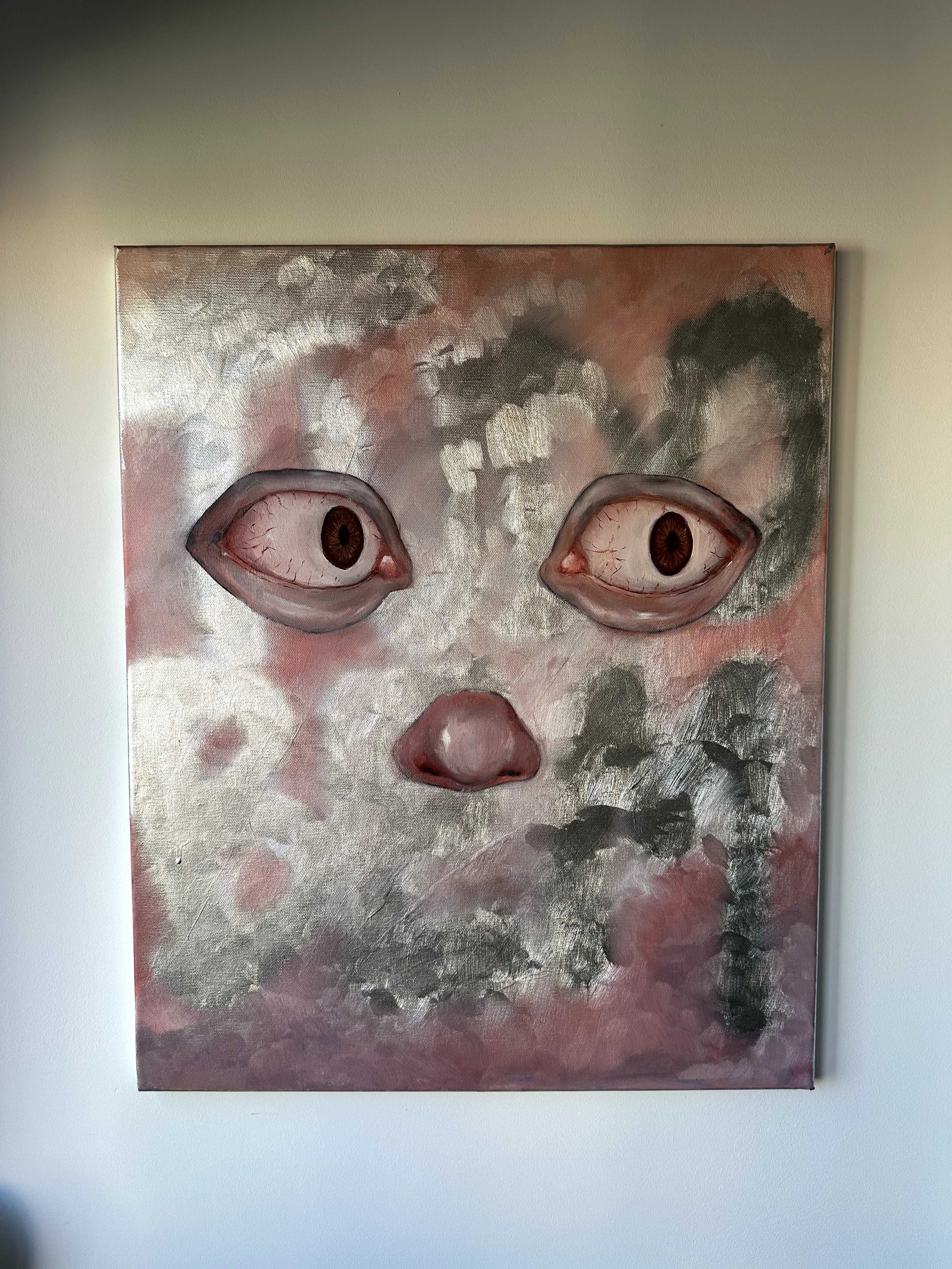 Obra de Arte Original – “Tudo Bem” – Óleo e Spray sobre Tela