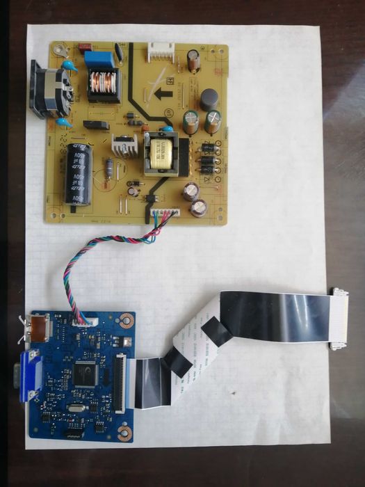 Материнская плата + блок питания от монитора HP P223.
