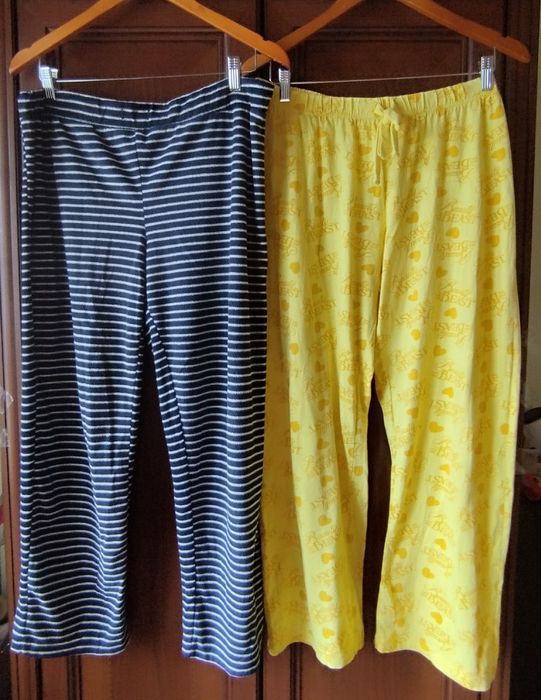 Брюки домашние в полоску и жёлтые