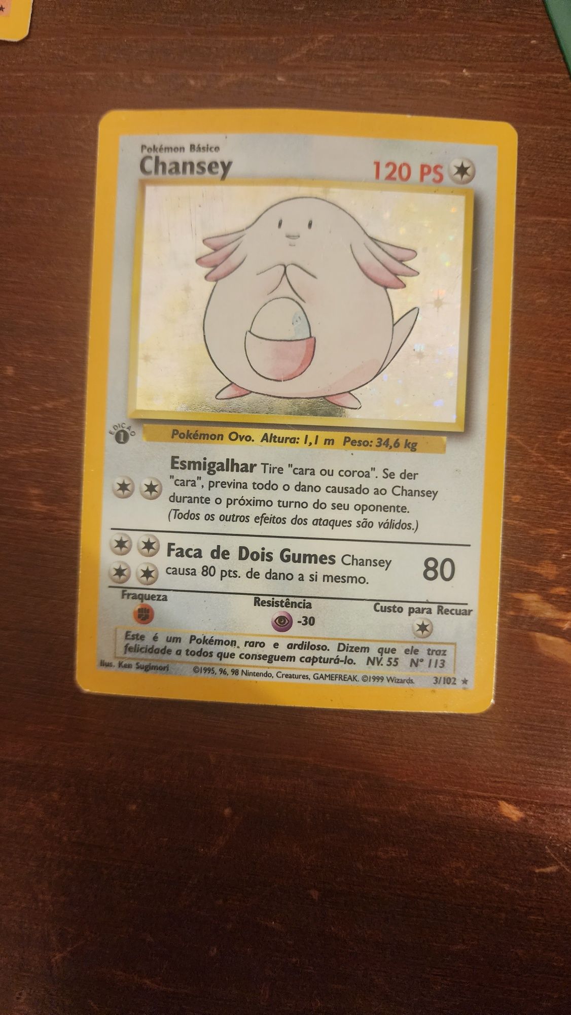 Carta chansey 1 edicao pokemon