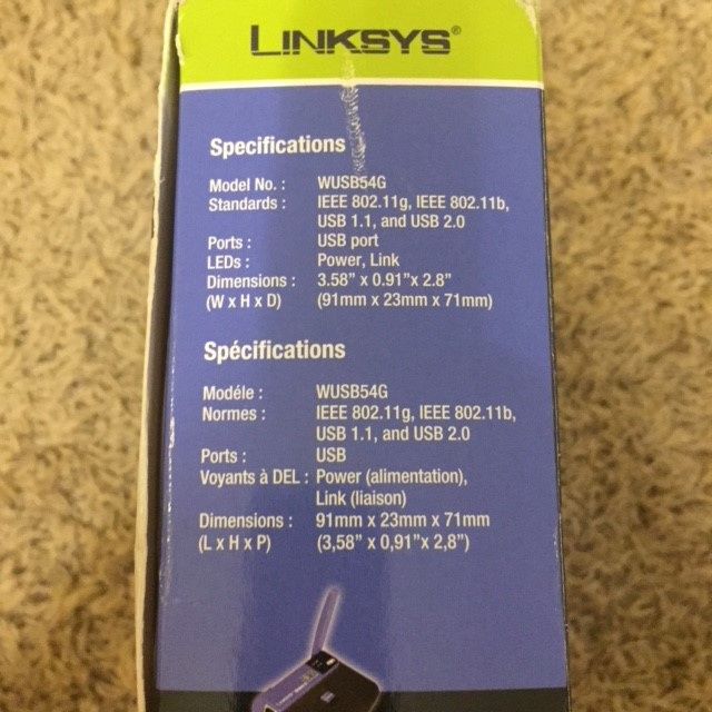 Adaptador USB Wireless-G Cisco-Linksys WUSB54G