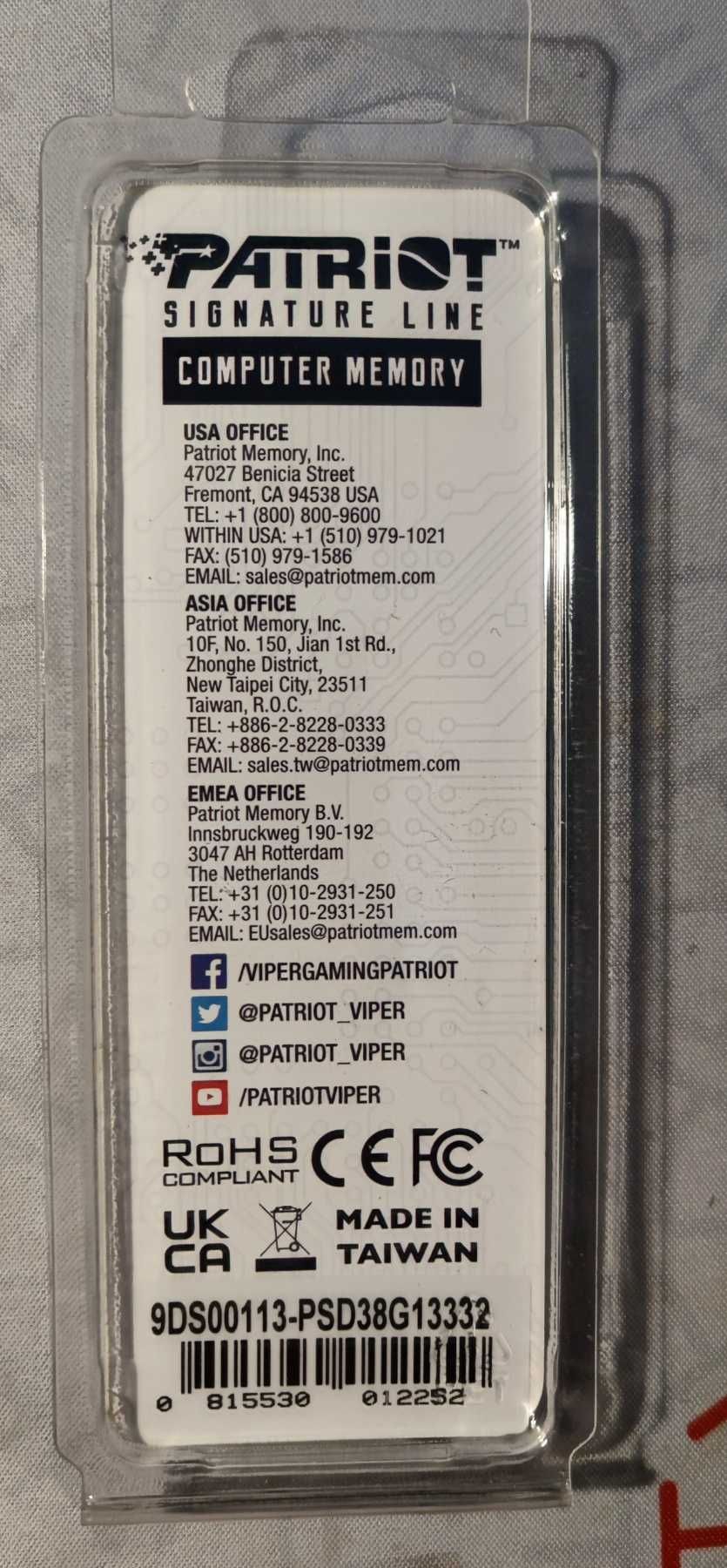 Pamięć RAM Patriot DDR3 8 GB 1333
