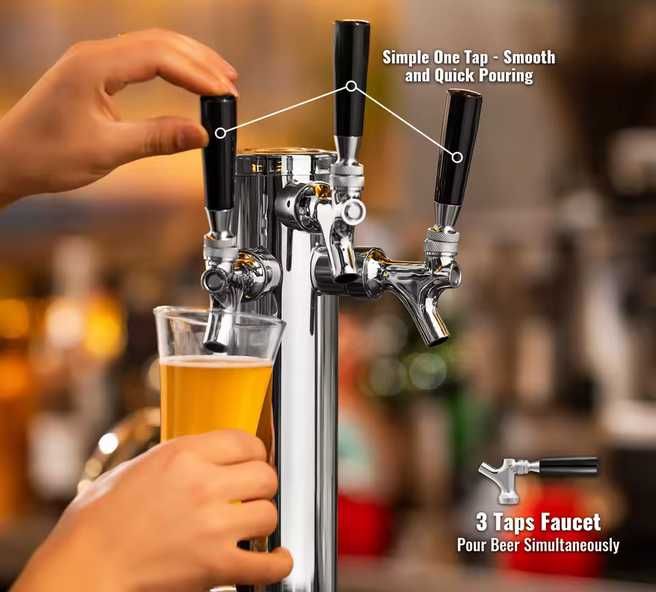 Keg Generator 3x nalewak Piwa Piwo Wina Wino lodówka Ball Lock beczki