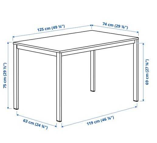 stół Ikea Vihals biały 125 x 74 nierozkładany