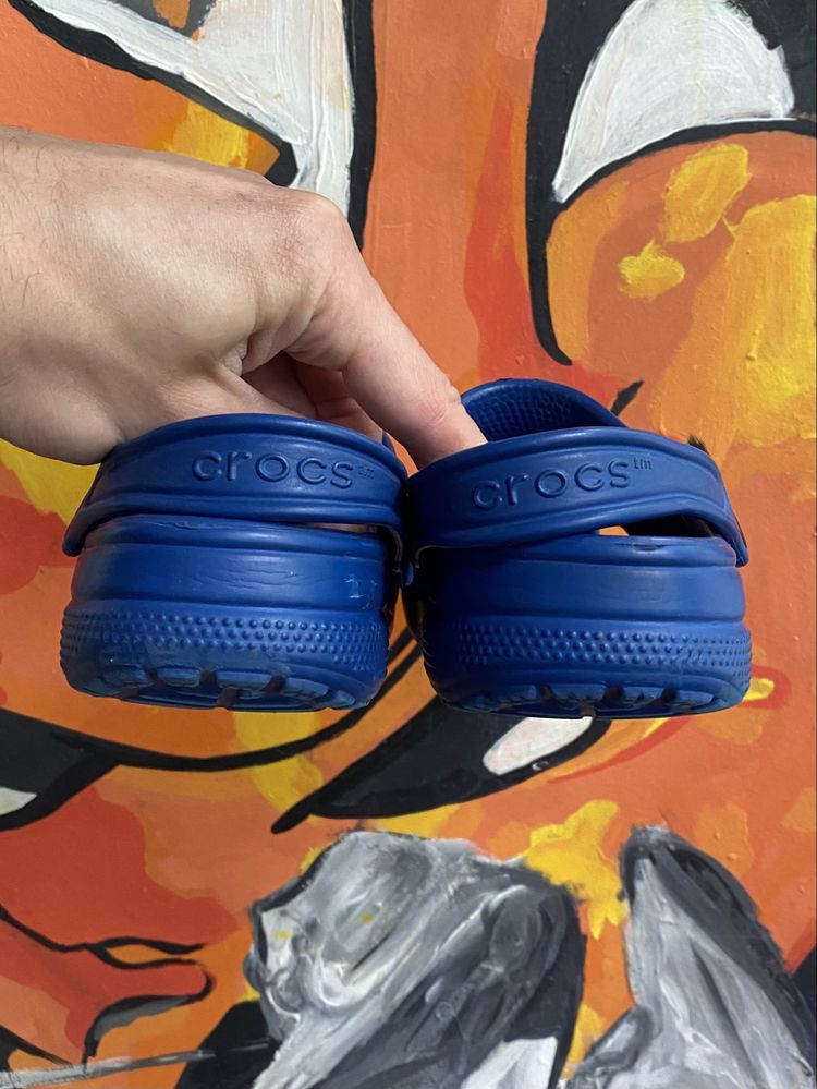 Crocs сандали тапочки j1 31-32 размер подростковые синие оригинал
