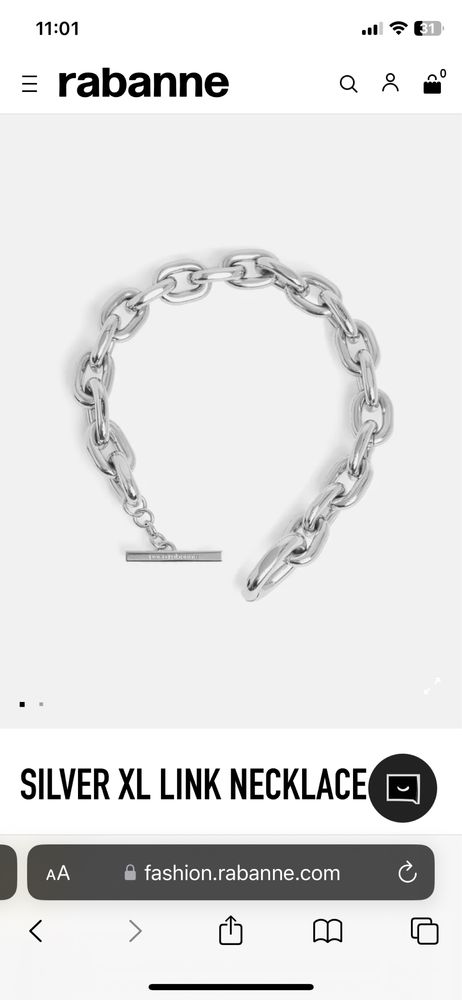 Paco rabanne ORIGINAL link neck silver срібло