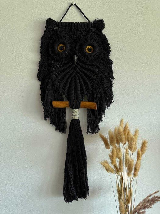 Makrama Czarna Sówka