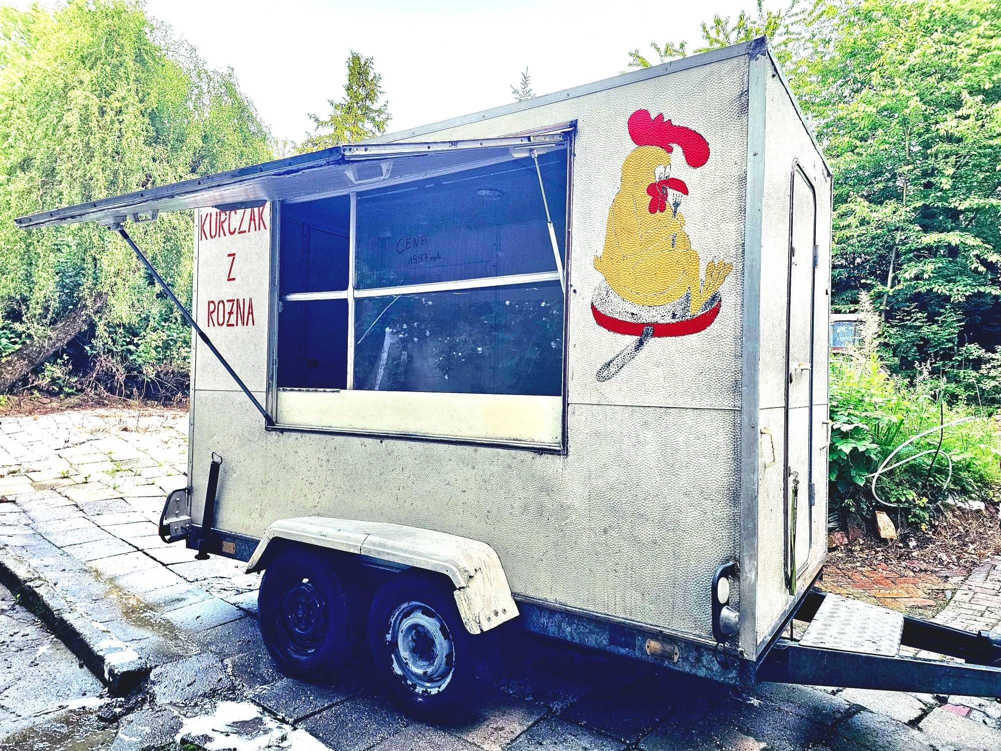 Przyczepa dwuosiowa handlowa kontener z hamulcem Niewiadów