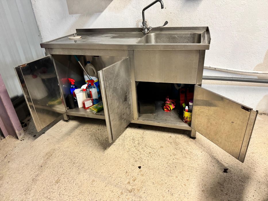 Bancada inox retangular c/ lavatorio