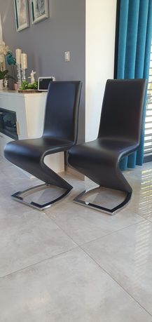 Krzesła nowoczesne czarne 12 sztuk