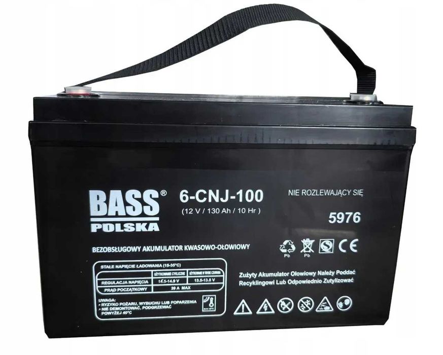 Акумулятор для ДБЖ и инверторов VRLA AGM 12V 100Ah Bass Polska