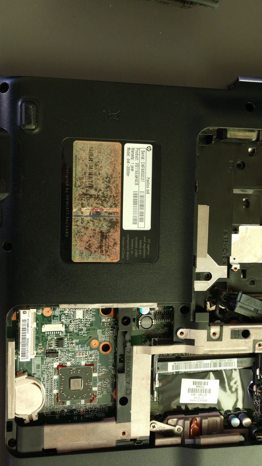 HP Pavilion dv6 2030er корпус, кришка, процесор, розборка, запчастини